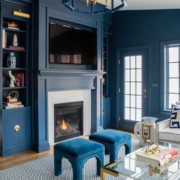 Trellis Home Design_Blue Family Room Fireplace