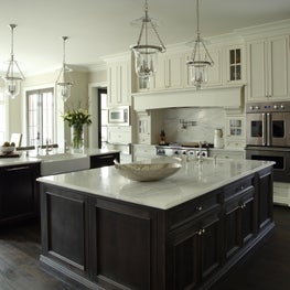 Buckhead Residence Kitchen with two islands and marble countertops