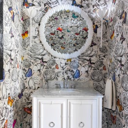 Osborne and Little Wallpapered Powder Room 