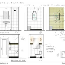 Upper West Side Manhattan Deco Revival Bathroom Design Elevations