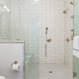 Charming Master Bathroom with soaking tub inside built in shower 