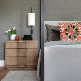 Portfolio: Grey Chic bedroom with wall sconce