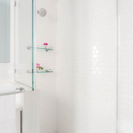 Bathroom Tile...Glass Doors-Shelves