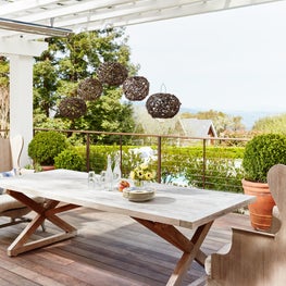 Cherished Artifact-filled Home - Outdoor Patio Dining under Trellis