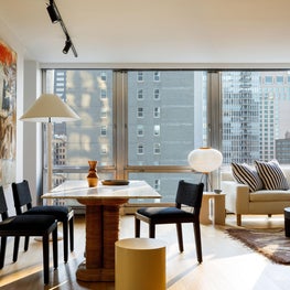 Mies : Rattan Dining Table, Dining Chairs, Stool, Art, Mid Century Floor Lamp