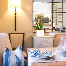 Place Setting at a Reclaimed Wood Dining Table