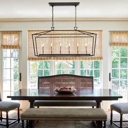 New traditional. Warm casual dining space.