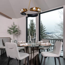 A new window program was installed in the kitchen and breakfast nook to capitalize on the expansive views of the Continental Divide.