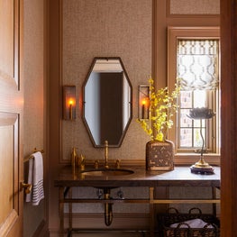 Westchester Powder Room with Double Sconces