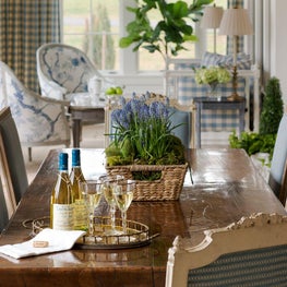 Contemporary farmhouse dining room refined details