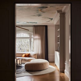 Artful Sitting Room as seen in Elle Decor