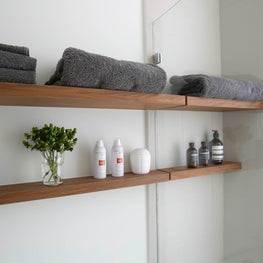 Coconut Grove Miami Bath Custom shower shelf detail