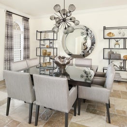 Lush Contemporary Poolside Luxury Dining Room