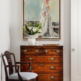 Traditional pieces blend seamlessly into this contemporary architecture.