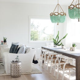 Bohemian Beach House - Open Floor Plan - Dining and Living 