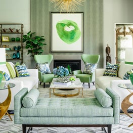 Modern Palm Springs Living Room with Green Accents