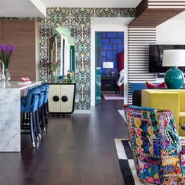 Portfolio: Open Floor Plan Living with Vibrant Colors and Patterns