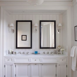 A new painted wood Master Bathroom with a plaster cove 