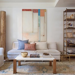 Kips Bay living room neutral seating