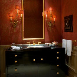 Vanity showcasing styles of French influences.