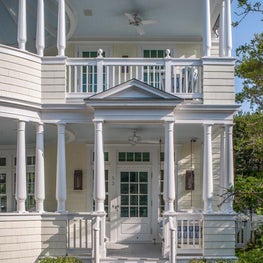 Front Porch and Entry Pediment, Seaside Avenue Residence, Seaside, Florida