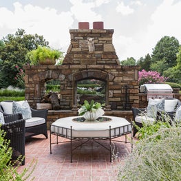 Outdoor fireplace area