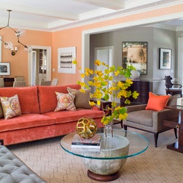 Coral and Taupe Great Room 