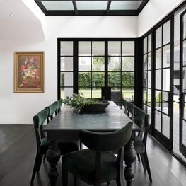 Elegant Dining Room with Glass Ceiling - River Oaks - Houston, TX 
