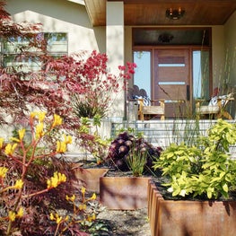 Curb Appeal enticed by Cedar Ceiling Entry