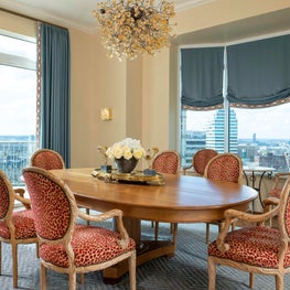 Chic Dining Room with A Great View of the City