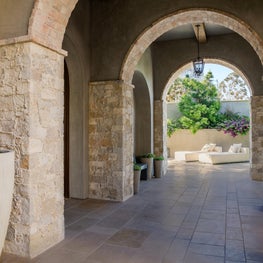 Tuscan Crumbling Stone Foyer