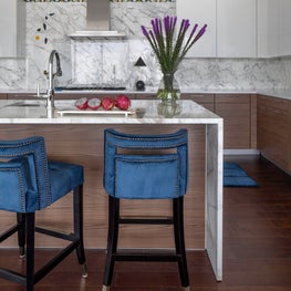Portfolio: Modern Kitchen with Blue Barstools