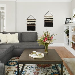LaGrange, Family room with colorful accents and oversize sectional