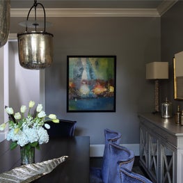 Buckhead Residence Dining Room with two hanging lights