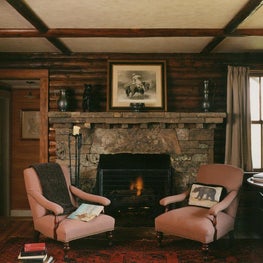 Rough Stone Mantel and Fireplace Surround, Rocking K Ranch, Montana