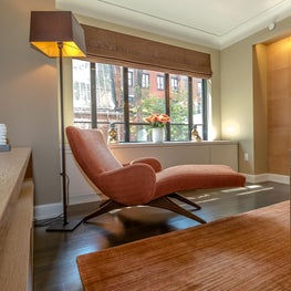 West Village tailored Residence - Master Bedroom, Vladimir Kagan Lounge Chair 