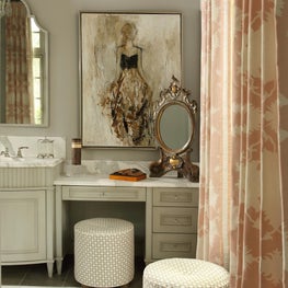 Atlanta Master Bath with custom cabinetry and mosaic tile floor