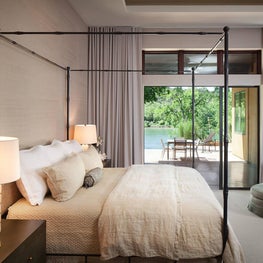 Transitional Master Bedroom - Lake Austin Residence, Austin, TX 