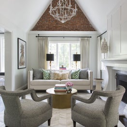 Living Room with Soaring Ceiling