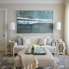 This light airy contemporary room has a classic ambiance created by traditional elements.