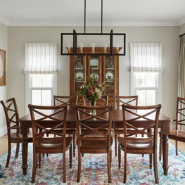 La Grange, Dinning Room with custom window treatments