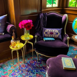 Bold Colorful Library Enlivens Virginia-Highlands Home