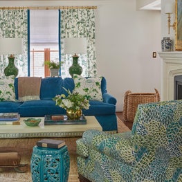 Blue and Green Family Room