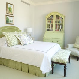 Soothing green and white bedroom