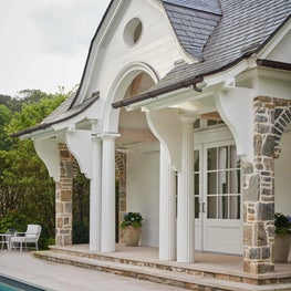 Colonial Revival  Pool House Architecture Spitzmiller & Norris Interiors Suzanne Kasler Landscape Carson McElheney