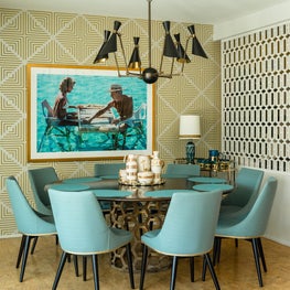 Mid Century Dining Room with Slim Aarons Photo