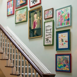 Children's Gallery Wall in Back Bay Brownstone Staircase