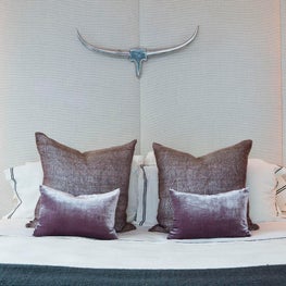 Astor Place/Modern Bedroom/Master Bedroom Detail/Upholstered Wall