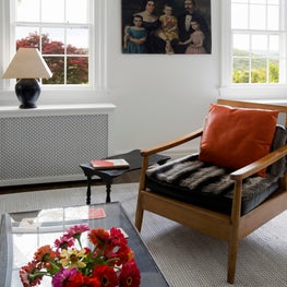 Connecticut Farmhouse, Living Room, Mid-century Modern 