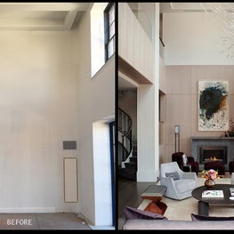 Living Room Before and After - Downtown Triplex 